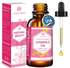 Leven Rose Vitamin E Oil 1oz bottle for deep skin hydration
