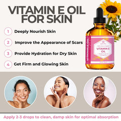 Leven Rose Vitamin E Oil label close-up highlights potency.
