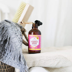 Leven Rose Vitamin E Oil Serum being applied to skin