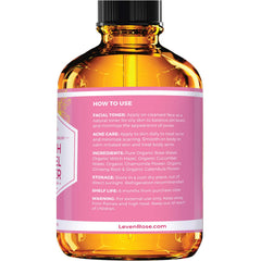 Close-up of toner mist spray showcasing calming botanicals.