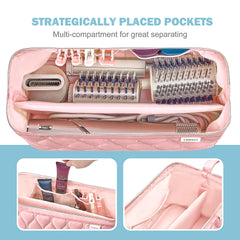 Lexeeco dyson-airwrap travel case removable divider keeps tools organized