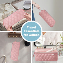 Lexeeco shark-hair-dryer travel case interior pockets store accessories neatly