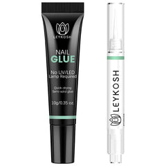 LEYKOSH nail glue 10g bottle with quick-dry action for press-on nails.