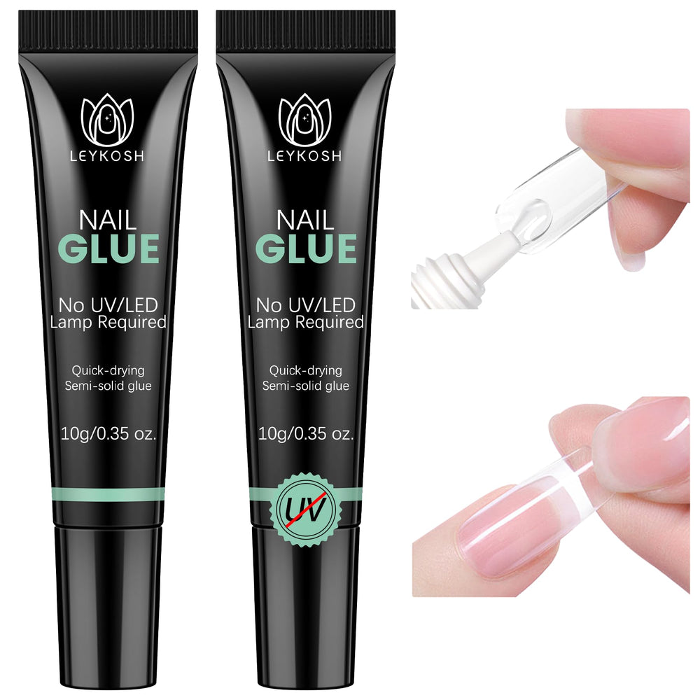 LEYKOSH nail glue 10s dry in seconds, ready to apply