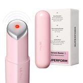 LG Pra.L Superform Galvanic Booster Blush Pink bottle for travel-friendly skincare support.
