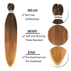 Liang Dian synthetic crochet braids 1B/30/27 color mix for versatile styling.