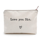 LICOBG Love You Sister makeup case, ideal for gifting and on-the-go organization.