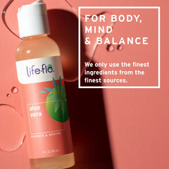 LIFE-FLO Aloe Vera juice close-up highlighting plant-based hydration