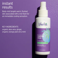 LIFE-FLO Cooling Mist spray demonstrates easy, all-day cooling and hydration.