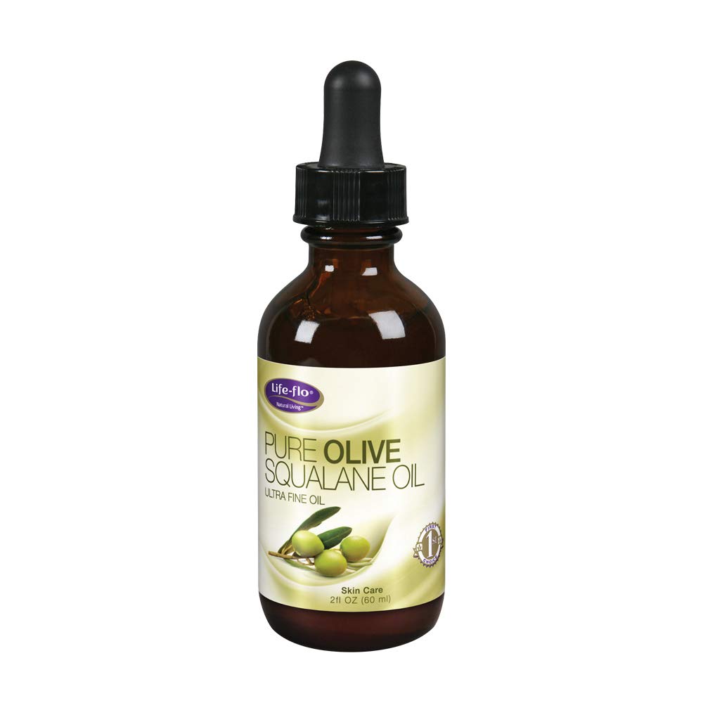 Life-Flo Pure Olive Squalane Oil bottle ready for fast skin absorption.