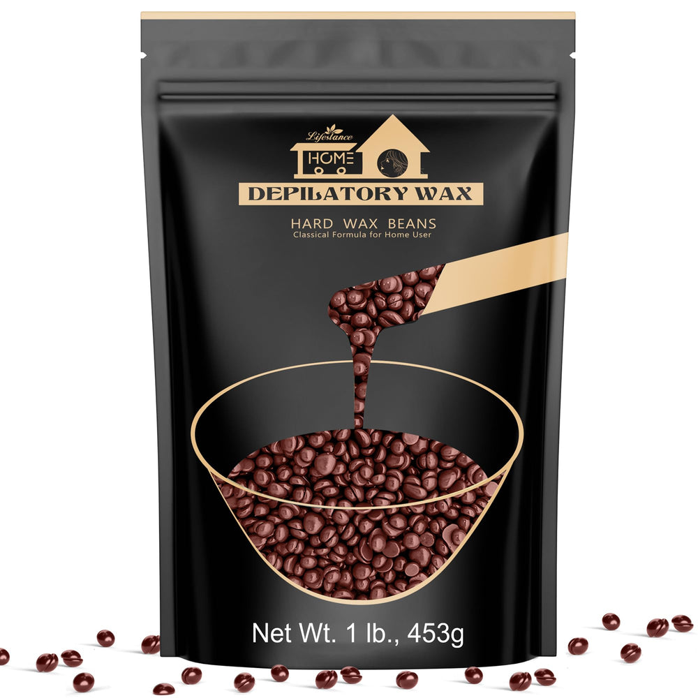 Lifestance Coffee Wax Beads in a 1lb jar for at-home waxing with smooth results.