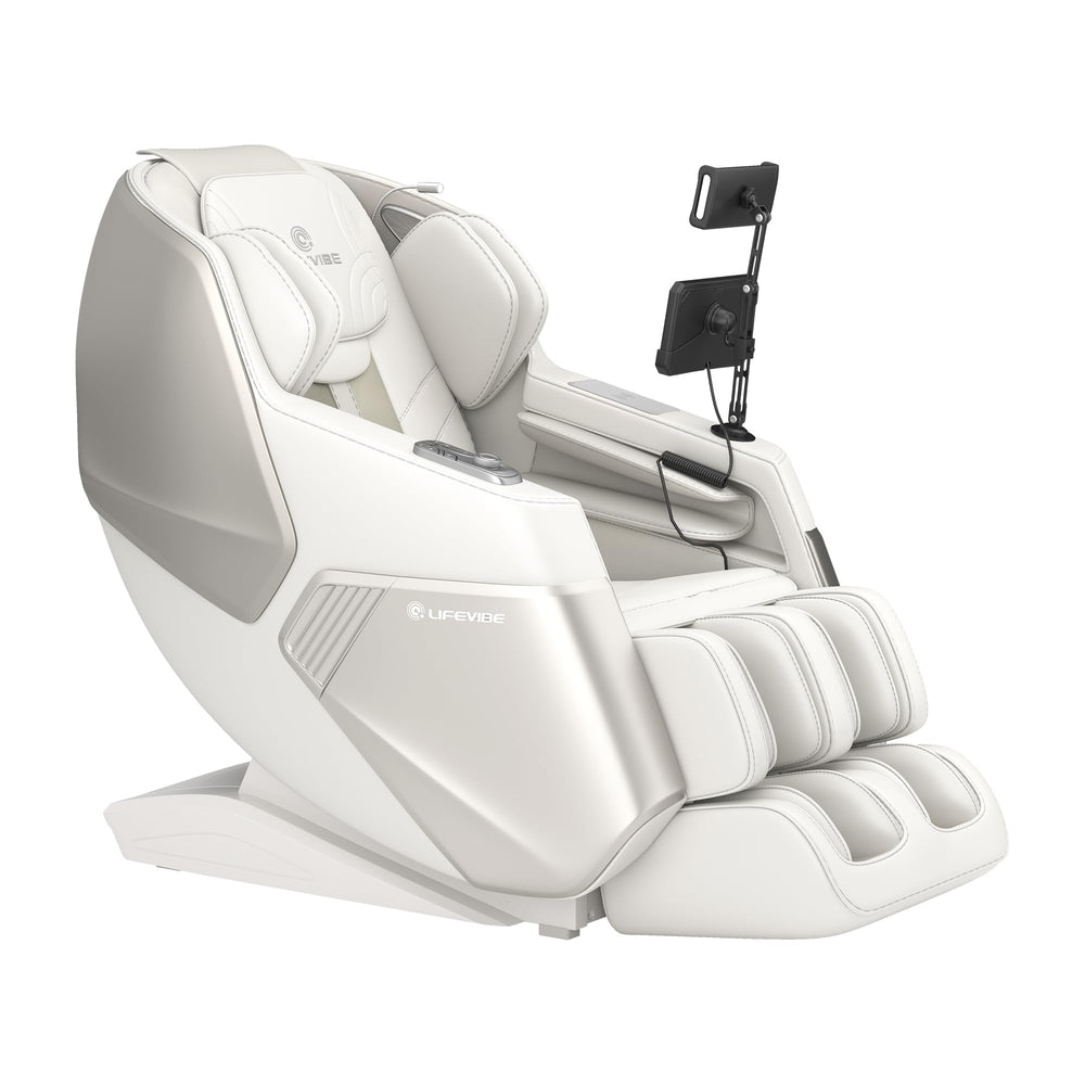 Lifevibe 3D massage chair close-up highlighting ergonomic design for deep relaxation.