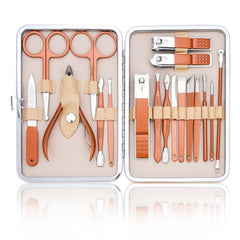 LifHap professional nail care kit rose gold case for stylish travel storage.