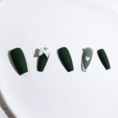 Light Rain hand-painted nails design in progress by an artist for a unique home manicure.