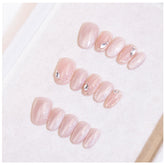 Light Rain small-size press-on nails with hand-painted design for at-home luxury manicure