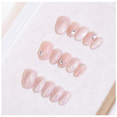 Light Rain small-size press-on nails with hand-painted design for at-home luxury manicure