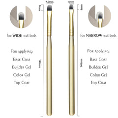 LIGHT RAIN Wide oval brush with cap speeds base and top coat applications.