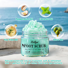 Liillya foot scrub tea tree and peppermint for refreshing feet