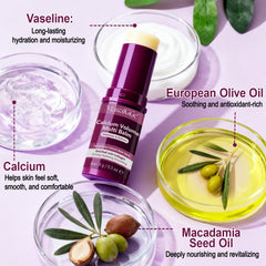 Application around the eye area with liiutry balm