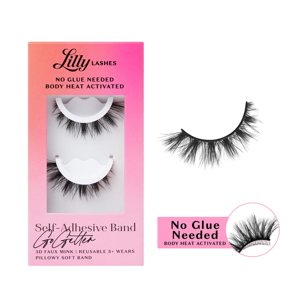 Lilly Lashes 3D self-adhesive eyelashes pack for quick, glue-free glamour