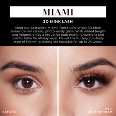 Lilly Lashes Miami 3D Mink box with reusable case shown