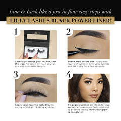 Lilly Lashes Power Liner two-step application preparing liner and lash placement