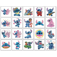 Lilo and Stitch stitch cute faces tattoos for kid party favors and easy entertainment.