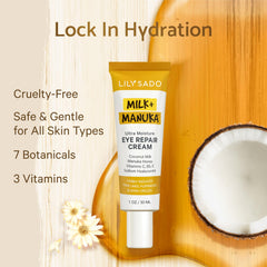 Close-up texture of creamy eye cream ideal for delicate under-eye skin.