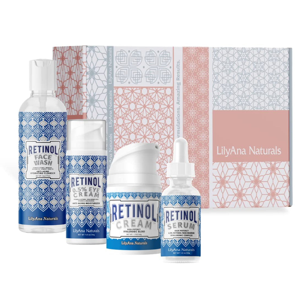 LilyAna Naturals retinol face wash bottle cleanses and refreshes skin daily