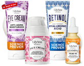 LilyAna Naturals skincare gift set box front, gift-ready for winter skincare routines.