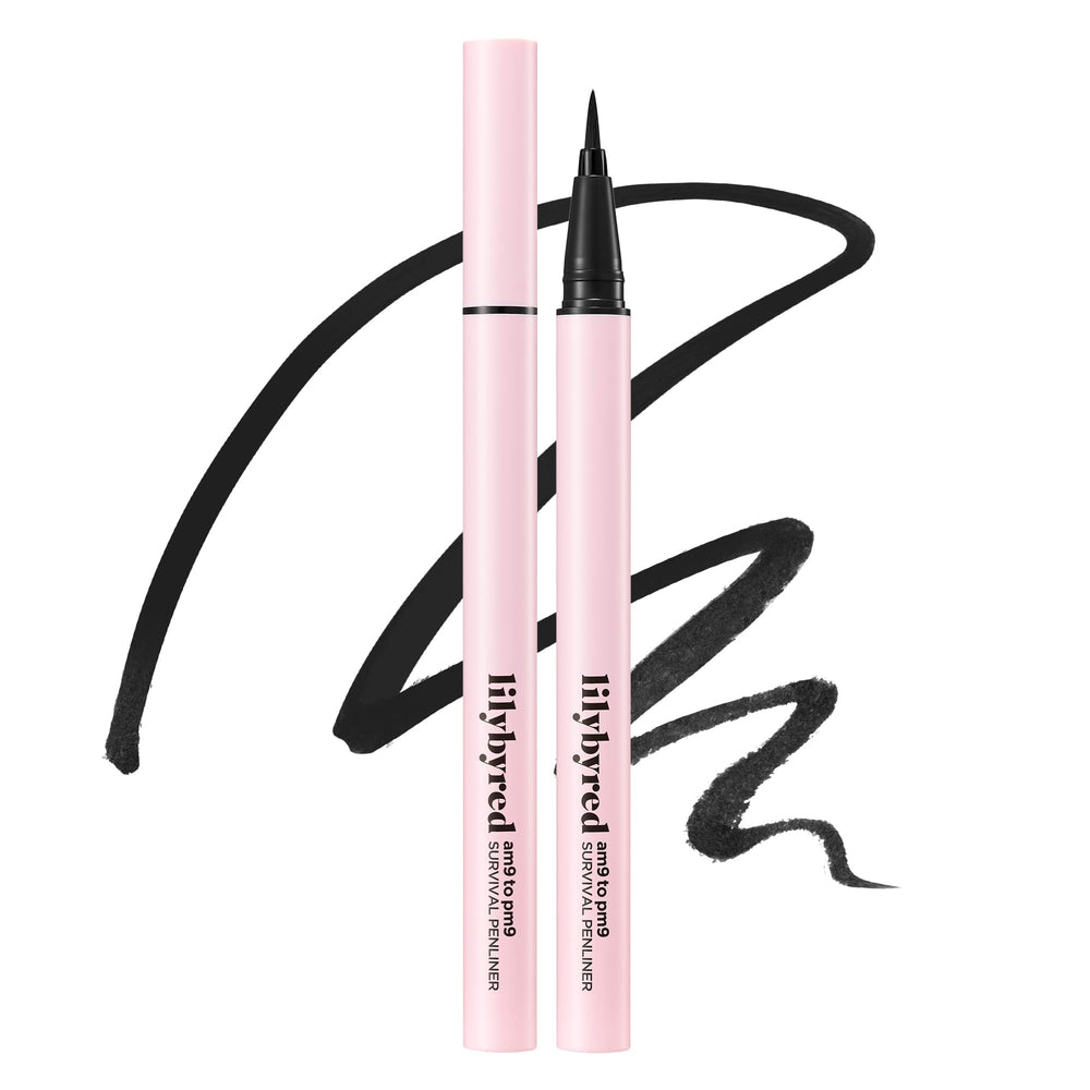 Lilybyred AM9 to PM9 Survival Penliner front view shows precise 0.1mm tip for clean lines