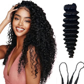 Limited Beauty Deep Wave crochet extensions in package show natural look and easy prep