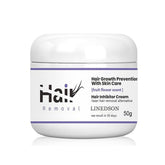 LINEDSON facial hair inhibitor cream packaging for convenient 50g use