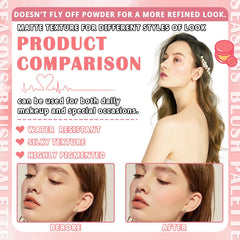 LingHaoLH matte silky blush texture enables smooth, blendable application.