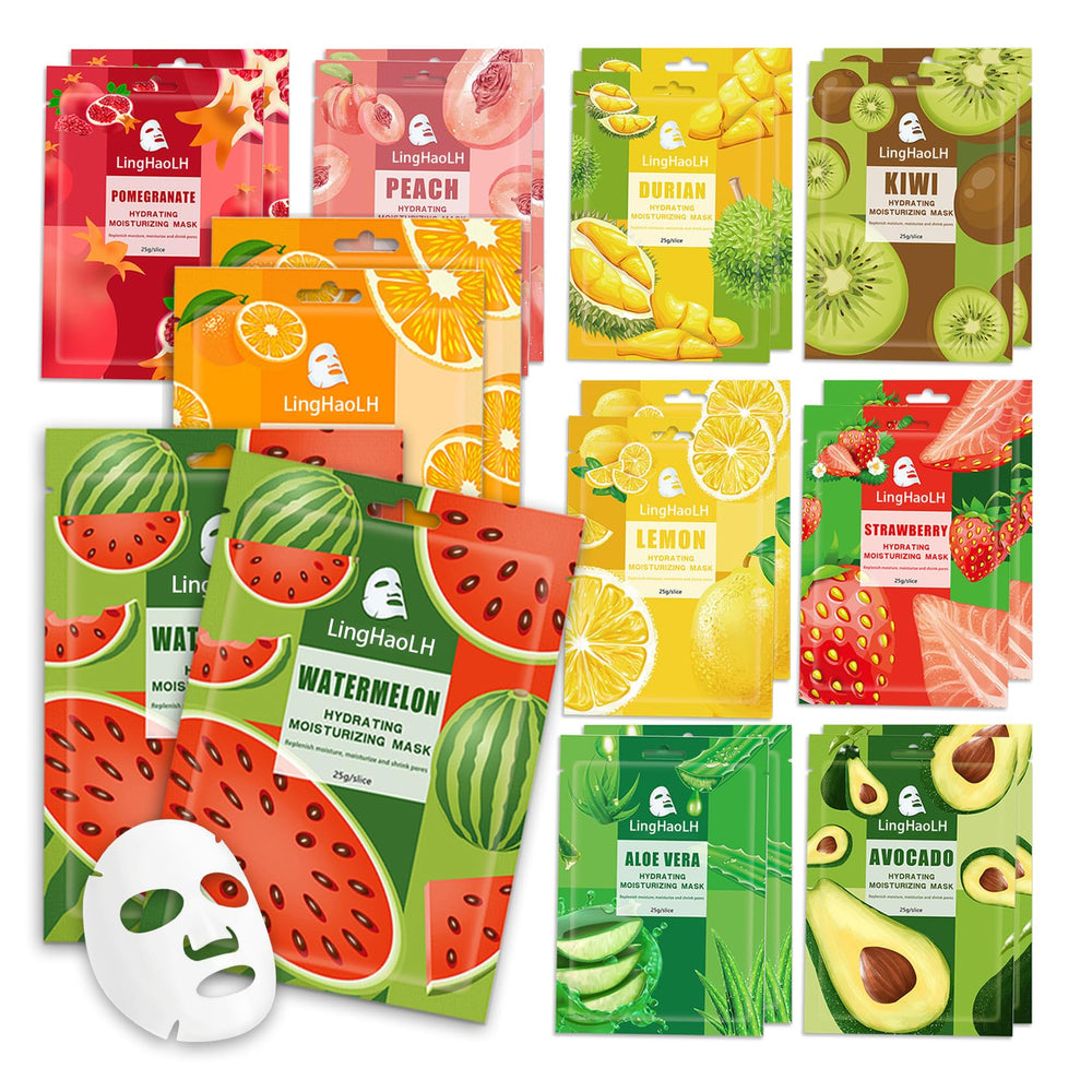 LingHaoLH 20-pack mask collection offers versatile sheet masks for all skin types.