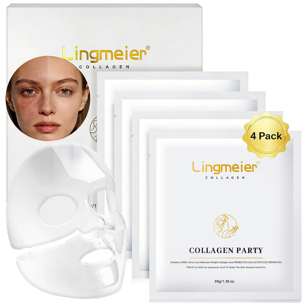 Lingmeier Hydrating Overnight Mask packaging with four sheets for daily use.