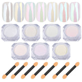 Lingyun 7-colors chrome powder in white pearlescent finish for pearl chrome effect