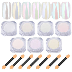 Lingyun 7-colors chrome powder in white pearlescent finish for pearl chrome effect