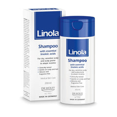 Linola Shampoo on sensitive scalp being massaged, soothing routine possibility
