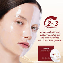 LINSIRON Bio-Collagen Deep Mask hydrogel texture – locks in moisture effectively.