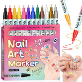 Linyuant Magiart waterproof nail art pen set in 12 colors for vibrant, durable designs