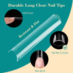 LIONVISION half-cover straight tips provide quick wear and secure adhesion for DIY nails.