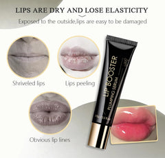 Lip Booster serum texture close-up reveals smooth, gentle glide.