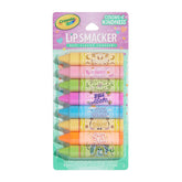 Lip Smacker Crayola Party Pack 8-balm collection shown for vibrant color and hydration.