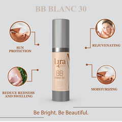 Application scene of Lira Clinical BB Cream Blanc 30 on skin.