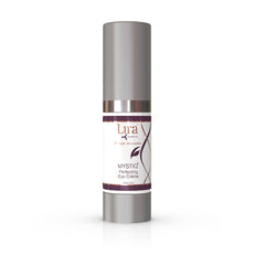 Lira Clinical MYSTIQ eye cream tube shows a silky, lifting formula for the eye area.