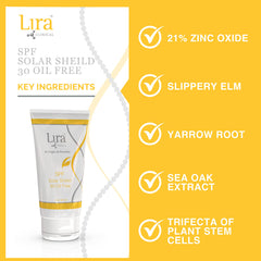 Lira Clinical SPF Solar Shield 30 daily-use application on face.