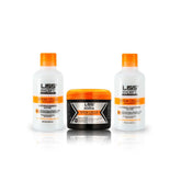 Liss Expert Stem Cells bottle pour showing smooth application and frizz reduction