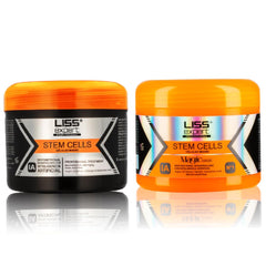 Liss Expert Stem Cells Smoothing Treatment bottle pouring to nourish and strengthen hair from within.