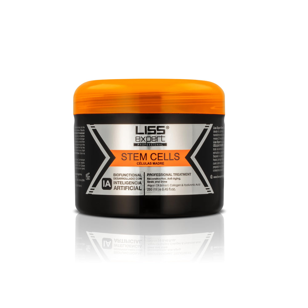 Liss Expert Stem Cells Smoothing Treatment bottle with organic keratin for frizz control and shine